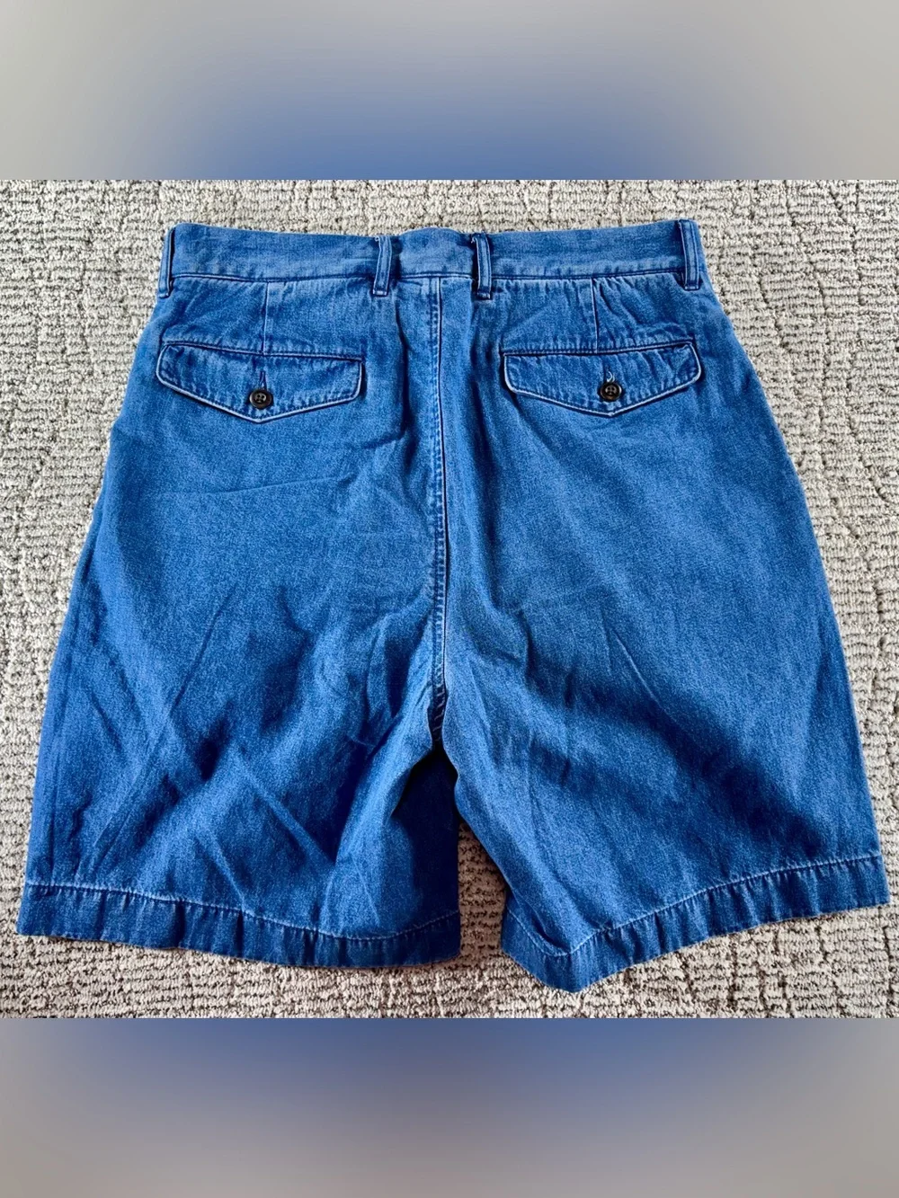 NWT J. Crew Men’s 30 Natural Light Indigo Wash Chambray Pleated 8
